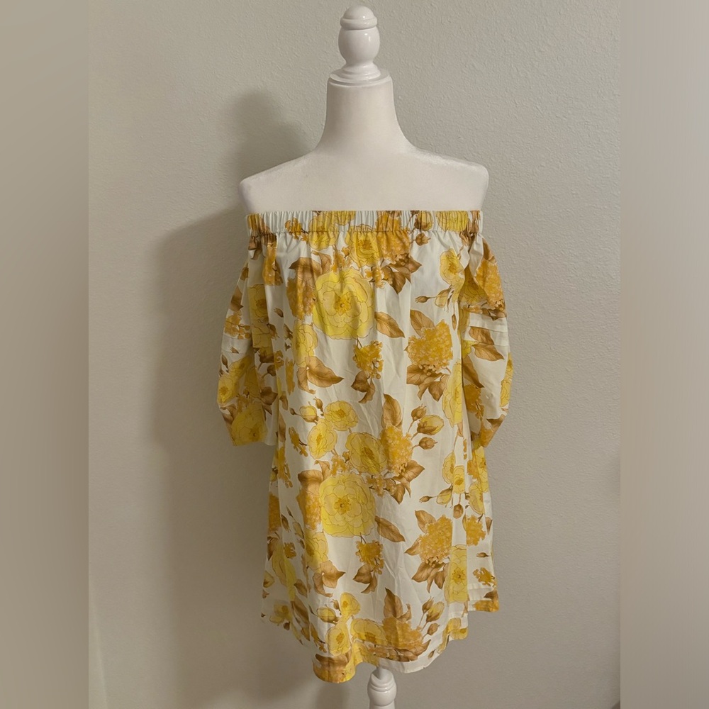 🏷️ ba&sh off the shoulder yellow floral dress